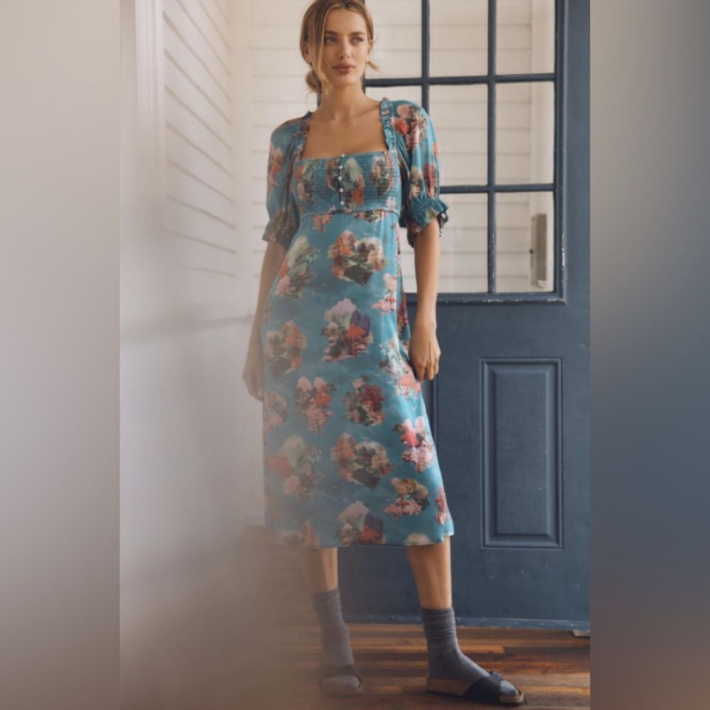 Smocked Midi Dress